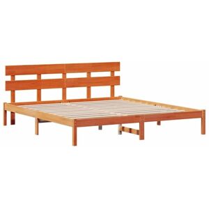 Vidaxl - Bed Frame with Headboard Brown 180 x 200 cm Solid Pine wood Vidaxl - Bed Frame with Headboard Brown 180 x 200 cm Solid Pine wood