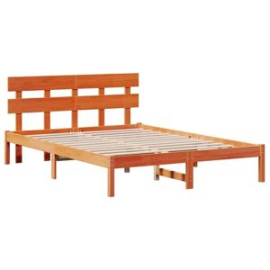 Vidaxl - Bed Frame with Headboard Brown 140 x 200 cm Solid Pine wood Vidaxl - Bed Frame with Headboard Brown 140 x 200 cm Solid Pine wood