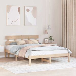 Bed Frame with Headboard Brown 160 x 200 cm Solid Pine wood Vidaxl Bed Frame with Headboard Brown 160 x 200 cm Solid Pine wood Vidaxl