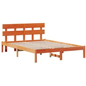 Vidaxl - Bed Frame with Headboard Brown 160 x 200 cm Solid Pine wood Vidaxl - Bed Frame with Headboard Brown 160 x 200 cm Solid Pine wood