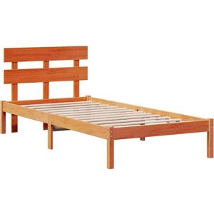 Bed Frame with Headboard Brown 80 x 200 cm Solid Pine wood Vidaxl Bed Frame with Headboard Brown 80 x 200 cm Solid Pine wood Vidaxl