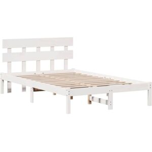 Vidaxl White Pine Wood Bed Frame - 135x190 cm - Modern & Durable Vidaxl White Pine Wood Bed Frame - 135x190 cm - Modern & Durable