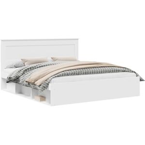 Bed Frame with Headboard White 180 x 200 cm Solid Pine Wood vidaXL Bed Frame with Headboard White 180 x 200 cm Solid Pine Wood vidaXL