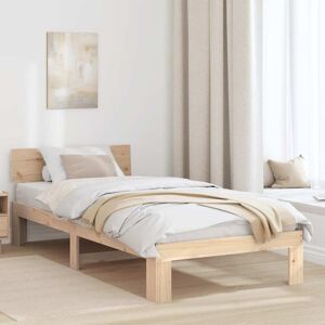 Bed Frame with Headboard Brown 80 x 200 cm Solid Pine wood Vidaxl Bed Frame with Headboard Brown 80 x 200 cm Solid Pine wood Vidaxl