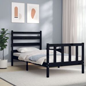 Bed Frame without Mattress Black Small Single Solid Wood Pine Vidaxl Bed Frame without Mattress Black Small Single Solid Wood Pine Vidaxl