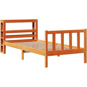 Bed Frame with Headboard without Mattress Wax Brown 100x200 cm Vidaxl Bed Frame with Headboard without Mattress Wax Brown 100x200 cm Vidaxl