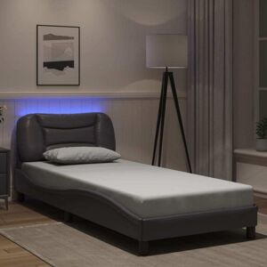 Bed Frame with led without Mattress 'Hvar' Grey 90x200 cm Vidaxl Bed Frame with led without Mattress 'Hvar' Grey 90x200 cm Vidaxl