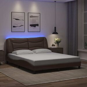 Bed Frame with led without Mattress 'Hvar' Brown 160x200 cm Vidaxl Bed Frame with led without Mattress 'Hvar' Brown 160x200 cm Vidaxl