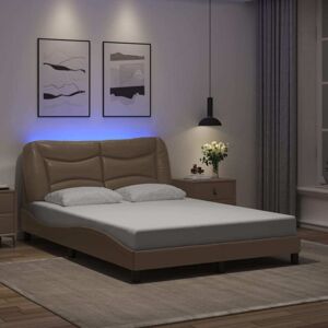 Vidaxl - Bed Frame with led without Mattress 'Hvar' Cappuccino 140x190 cm Vidaxl - Bed Frame with led without Mattress 'Hvar' Cappuccino 140x190 cm