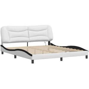 Bed Frame with led without Mattress 'Hvar' White and Black 180x200 cm Super King' Vidaxl Bed Frame with led without Mattress 'Hvar' White and Black 180x200 cm Super King' Vidaxl