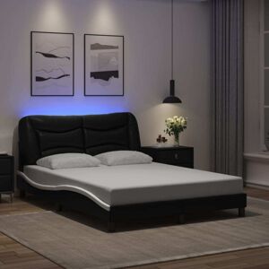 Vidaxl - Bed Frame with led without Mattress 'Hvar' Black and White 140x190 cm Vidaxl - Bed Frame with led without Mattress 'Hvar' Black and White 140x190 cm