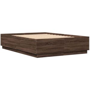 Bed Frame with led without Mattress Brown Oak 120x200 cm Vidaxl Bed Frame with led without Mattress Brown Oak 120x200 cm Vidaxl