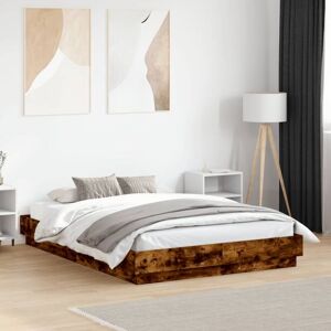 Vidaxl - Bed Frame with led without Mattress Smoked Oak 120x190 cm Small Double Vidaxl - Bed Frame with led without Mattress Smoked Oak 120x190 cm Small Double
