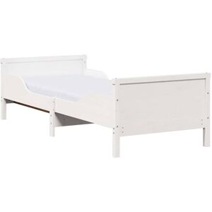 Bed Frame with Mattress White 80 x 200 cm Solid Pine Wood vidaXL Bed Frame with Mattress White 80 x 200 cm Solid Pine Wood vidaXL