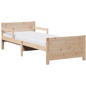 Bed Frame with Mattress Brown 80 x 200 cm Solid Pine Wood vidaXL Bed Frame with Mattress Brown 80 x 200 cm Solid Pine Wood vidaXL