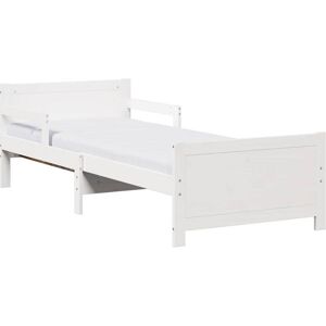 Bed Frame with Mattress White 80 x 200 cm Solid Pine Wood vidaXL Bed Frame with Mattress White 80 x 200 cm Solid Pine Wood vidaXL