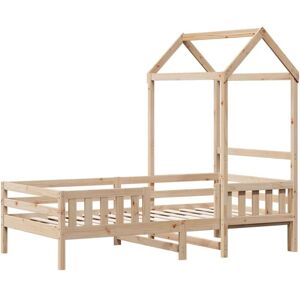 vidaXL Bed Frame with Roof - 100x200 cm - Brown - Bed Frame vidaXL Bed Frame with Roof - 100x200 cm - Brown - Bed Frame