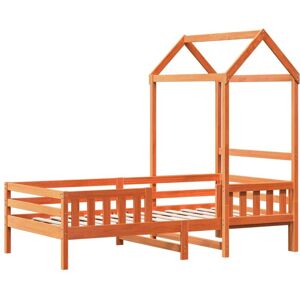 Bed Frame with Roof without Mattress Wax Brown 80x200 cm vidaXL Bed Frame with Roof without Mattress Wax Brown 80x200 cm vidaXL