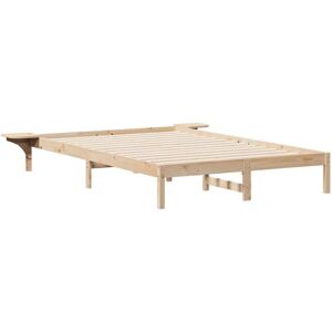 Bed Frame with Side Tables Natural 160 x 220 cm Solid Pine Wood vidaXL Bed Frame with Side Tables Natural 160 x 220 cm Solid Pine Wood vidaXL
