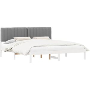 Bed Frame with Upholstered Headboard Light Grey 180 x 200 cm vidaXL Bed Frame with Upholstered Headboard Light Grey 180 x 200 cm vidaXL