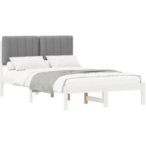 Bed Frame with Upholstered Headboard Light Grey 120 x 190 cm vidaXL Bed Frame with Upholstered Headboard Light Grey 120 x 190 cm vidaXL