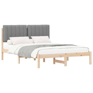 Bed Frame with Upholstered Headboard Light Grey 140 x 200 cm vidaXL Bed Frame with Upholstered Headboard Light Grey 140 x 200 cm vidaXL
