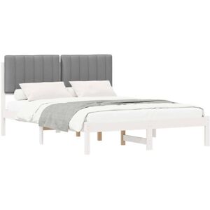 Bed Frame with Upholstered Headboard Light Grey 140 x 200 cm vidaXL Bed Frame with Upholstered Headboard Light Grey 140 x 200 cm vidaXL