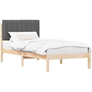 Bed Frame with Upholstered Headboard Dark Grey 90 x 190 cm vidaXL Bed Frame with Upholstered Headboard Dark Grey 90 x 190 cm vidaXL