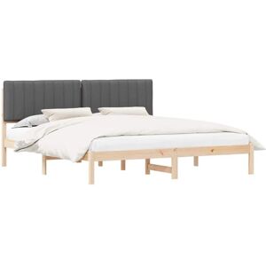Bed Frame with Upholstered Headboard Dark Grey 180 x 200 cm vidaXL Bed Frame with Upholstered Headboard Dark Grey 180 x 200 cm vidaXL