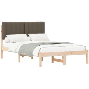 Bed Frame with Upholstered Headboard Taupe 120 x 190 cm vidaXL Bed Frame with Upholstered Headboard Taupe 120 x 190 cm vidaXL
