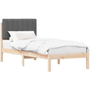 Bed Frame with Upholstered Headboard Dark Grey 80 x 200 cm vidaXL Bed Frame with Upholstered Headboard Dark Grey 80 x 200 cm vidaXL