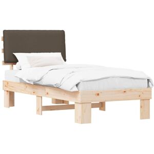 Bed Frame with Upholstered Headboard Taupe 90 x 200 cm vidaXL Bed Frame with Upholstered Headboard Taupe 90 x 200 cm vidaXL