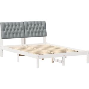 Bed Frame with Upholstered Headboard White 160 x 200 cm vidaXL Bed Frame with Upholstered Headboard White 160 x 200 cm vidaXL