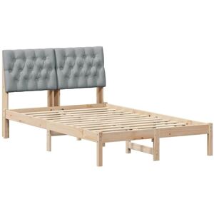 Bed Frame Light Grey 120 x 200 cm Solid Pine Wood vidaXL Bed Frame Light Grey 120 x 200 cm Solid Pine Wood vidaXL