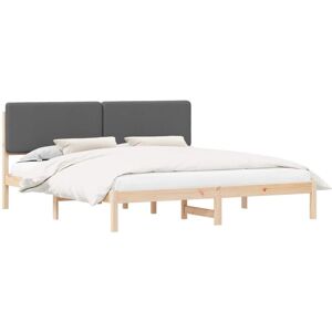 Bed Frame with Upholstered Headboard Dark Grey 180 x 200 cm vidaXL Bed Frame with Upholstered Headboard Dark Grey 180 x 200 cm vidaXL