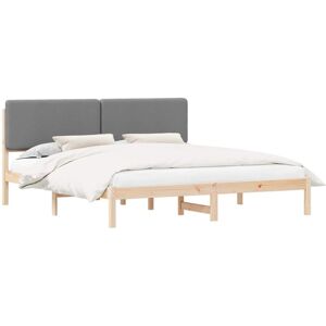 Bed Frame with Upholstered Headboard Light Grey 180 x 200 cm vidaXL Bed Frame with Upholstered Headboard Light Grey 180 x 200 cm vidaXL
