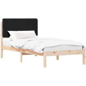 Bed Frame with Upholstered Headboard Black 90 x 200 cm vidaXL Bed Frame with Upholstered Headboard Black 90 x 200 cm vidaXL