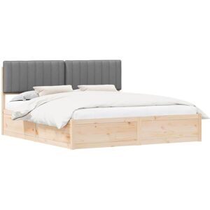 Bed Frame with Upholstered Headboard Light Grey 180 x 200 cm vidaXL Bed Frame with Upholstered Headboard Light Grey 180 x 200 cm vidaXL