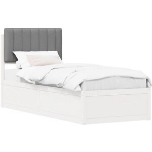 Bed Frame with Upholstered Headboard Light Grey 80 x 200 cm vidaXL Bed Frame with Upholstered Headboard Light Grey 80 x 200 cm vidaXL