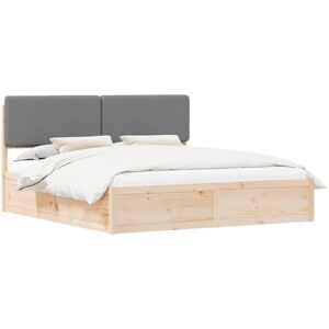 Bed Frame with Upholstered Headboard Light Grey 180 x 200 cm vidaXL Bed Frame with Upholstered Headboard Light Grey 180 x 200 cm vidaXL