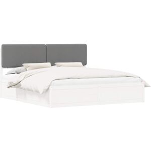 Bed Frame with Upholstered Headboard Light Grey 180 x 200 cm vidaXL Bed Frame with Upholstered Headboard Light Grey 180 x 200 cm vidaXL