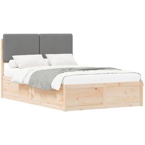 Bed Frame with Upholstered Headboard Light Grey 120 x 200 cm vidaXL Bed Frame with Upholstered Headboard Light Grey 120 x 200 cm vidaXL