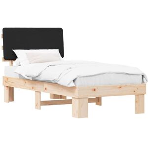 Bed Frame with Upholstered Headboard Black 90 x 190 cm vidaXL Bed Frame with Upholstered Headboard Black 90 x 190 cm vidaXL