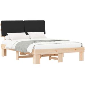 Bed Frame with Upholstered Headboard Black 120 x 190 cm vidaXL Bed Frame with Upholstered Headboard Black 120 x 190 cm vidaXL