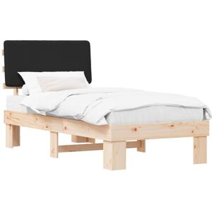 Bed Frame with Upholstered Headboard Black 90 x 200 cm vidaXL Bed Frame with Upholstered Headboard Black 90 x 200 cm vidaXL