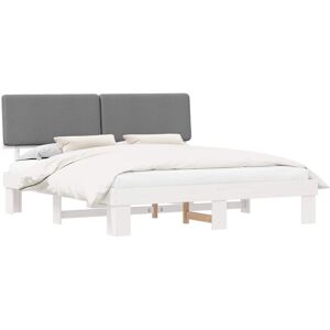 Bed Frame with Upholstered Headboard Light Grey 180 x 200 cm vidaXL Bed Frame with Upholstered Headboard Light Grey 180 x 200 cm vidaXL