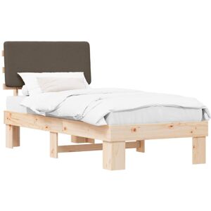 Bed Frame with Upholstered Headboard Taupe 90 x 190 cm vidaXL Bed Frame with Upholstered Headboard Taupe 90 x 190 cm vidaXL