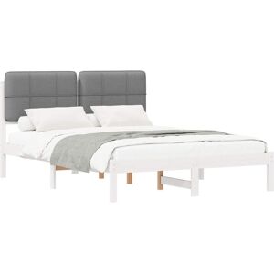Bed Frame with Upholstered Headboard Light Grey 140 x 200 cm vidaXL Bed Frame with Upholstered Headboard Light Grey 140 x 200 cm vidaXL