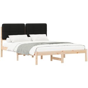 Bed Frame with Upholstered Headboard Black 150 x 200 cm vidaXL Bed Frame with Upholstered Headboard Black 150 x 200 cm vidaXL