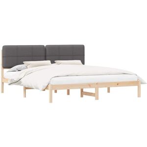 Bed Frame with Upholstered Headboard Dark Grey 180 x 200 cm vidaXL Bed Frame with Upholstered Headboard Dark Grey 180 x 200 cm vidaXL